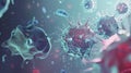 Microscopic view of virus cells and bacteria in a colorful abstract Royalty Free Stock Photo