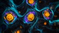 Microscopic View Of Vividly Colored Cells Royalty Free Stock Photo