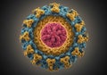Microscopic Virus Anatomy: Detailed 3D Model Royalty Free Stock Photo