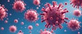 Microscopic Virus: A detailed 3D rendering of a cluster of viruses