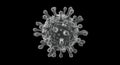 Microscopic Virus Particle 3D Render: Pathogen Cell on Black Background Royalty Free Stock Photo