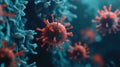 Microscopic virus particle in underwater-like scene Royalty Free Stock Photo