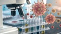 Microscopic Virus Research 3D Render of Scientific Analysis Royalty Free Stock Photo