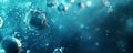 Microscopic Virus in a Watery Environment: A Blue-Green Encounter Royalty Free Stock Photo