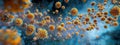 Microscopic Viruses: 3D Visualization of Coronavirus or Infectious Particles Royalty Free Stock Photo