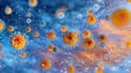 Microscopic Viruses: 3D Visualization of Coronavirus or Infectious Particles Royalty Free Stock Photo