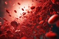 In microscopic world, countless vibrant erythrocytes, red blood cells, traverse circulatory system, tirelessly carrying Royalty Free Stock Photo