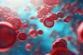 In microscopic world, countless vibrant erythrocytes, red blood cells, traverse circulatory system, tirelessly carrying Royalty Free Stock Photo