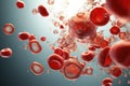 In microscopic world, countless vibrant erythrocytes, red blood cells, traverse circulatory system, tirelessly carrying Royalty Free Stock Photo