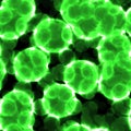 Microscopic world. Dangerous bacteria cells or virus spheres