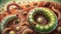Microscopic World - Detailed Close-up of Microbes and Worms Royalty Free Stock Photo