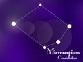 Microscopium constellation. Starry night sky. Cluster of stars, galaxy. Deep space. Vector illustration