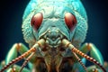microscopy of cockroach face, electron microscopy,500x zoom, Generative AI