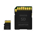 MicroSD card with SD card adapter isolated on white Royalty Free Stock Photo