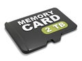 MicroSD memory card, front view 2 TB. 3D Royalty Free Stock Photo