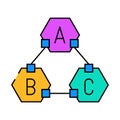 microservices software icon color illustration