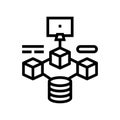 microservices software line icon vector illustration