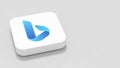 Microsoft Bing App Icon on Gray Background with Copy Space Royalty Free Stock Photo
