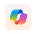 Microsoft Copilot artificial intelligence chatbot mobile app icon, on transparent background, vector illustration