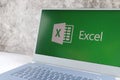 Microsoft Excel logo on computer screen Royalty Free Stock Photo