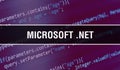 Microsoft .NET with Binary code digital technology background. Abstract background with program code and Microsoft .NET. Royalty Free Stock Photo