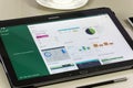 Microsoft Office Excel app on Samsung tablet