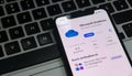 Microsoft Onedrive application in the Apple Store. Royalty Free Stock Photo