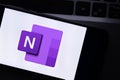 Microsoft OneNote editorial. Illustrative photo for news about Microsoft OneNote - a note-taking program for free-form information Royalty Free Stock Photo