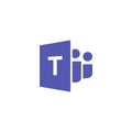 Microsoft Teams logo on white background editorial illustrative