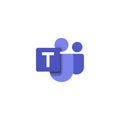 Microsoft Teams logo on white background editorial illustrative