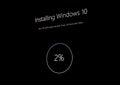 Microsoft Windows 10 OS installation, fresh install screen, upgrading, installing Windows operating system, laptop, pc screen Royalty Free Stock Photo