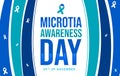 Microtia Awareness Day background design with ribbon and typography Royalty Free Stock Photo