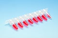 Microtubes with biological samples Royalty Free Stock Photo