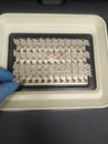 microtubes in the cyclers, PCR analysis. Royalty Free Stock Photo