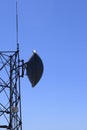 Microwave antenna tower Royalty Free Stock Photo