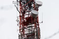 Microwave antenna tower Royalty Free Stock Photo