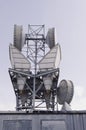 Microwave antenna tower and radomes Royalty Free Stock Photo