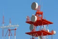 A Microwave antenna tower used for telecommunications links. II Royalty Free Stock Photo