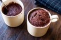 Microwave Brownie Chocolate Mug Cake Ready to Eat. Royalty Free Stock Photo