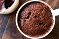 Microwave Brownie Chocolate Mug Cake Ready to Eat. Royalty Free Stock Photo