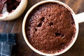 Microwave Brownie Chocolate Mug Cake Ready to Eat. Royalty Free Stock Photo