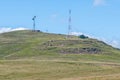 Microwave and cell phone telcommunication towers near Oliviershoek Pass Royalty Free Stock Photo