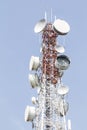 Microwave Communication Tower , Transmission tower Royalty Free Stock Photo