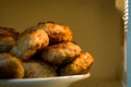 Microwave cutlets on a plate