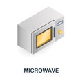 Microwave icon. 3d illustration from kitchen supplies collection. Creative Microwave 3d icon for web design, templates Royalty Free Stock Photo