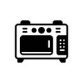 Black solid icon for Microwave, kitchen and electronic Royalty Free Stock Photo