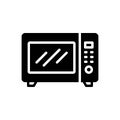 Black solid icon for Microwave, oven and kitchen Royalty Free Stock Photo