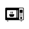 Black solid icon for Microwave, oven and electronic Royalty Free Stock Photo
