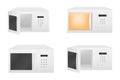 Microwave icons set, realistic style Royalty Free Stock Photo