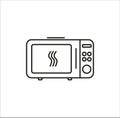 Microwave line art vector icon on white background